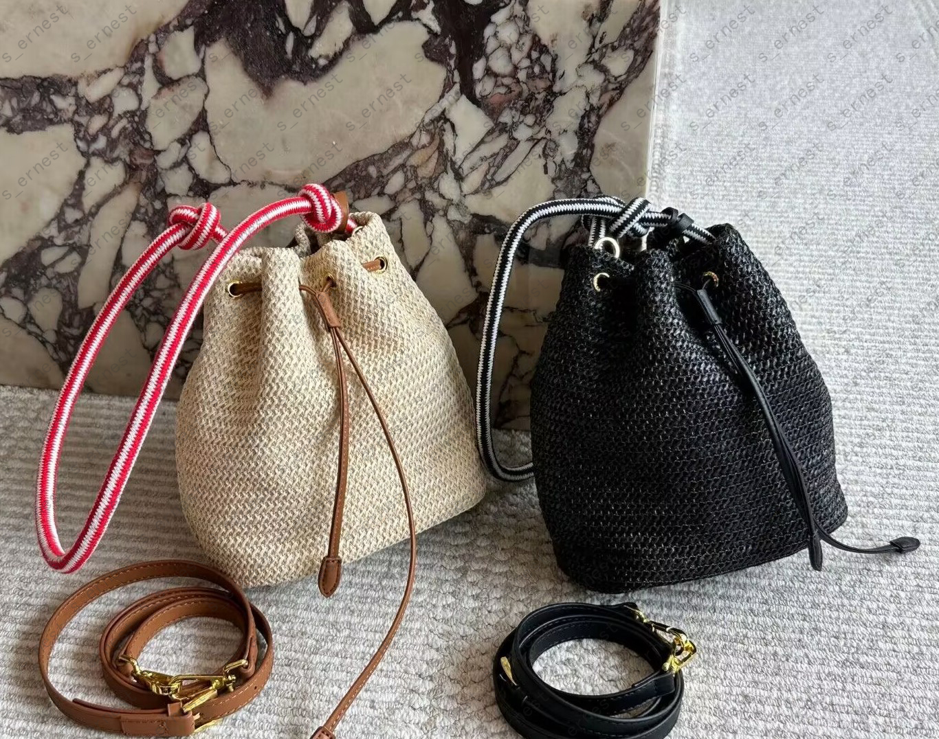 Woven Straw Bag Ladies Bucket Crossbody Bag Summer Beach BagDesigner Travel Shoulder Bags Small Handbag For Women