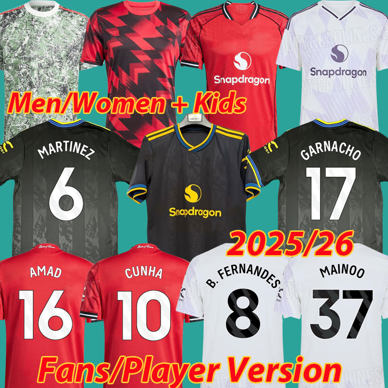25 26 MAINOO soccer jerseys MOUNT CUNHA ZIRKZEE MARTINEZ Kits Player CASEMIRO football shirts 2025 2026 FERNANDES GARNACHO HOJLUND ERIKSEN long sleeve men kids sets