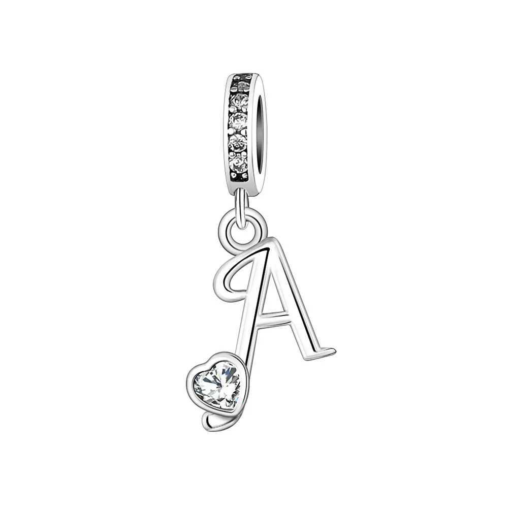 2024 New A-Z Letter Pendant With Heart Charm For Original European 925 Sterling Silver Plated Bracelet Necklace For Women Jewelry XJ250607