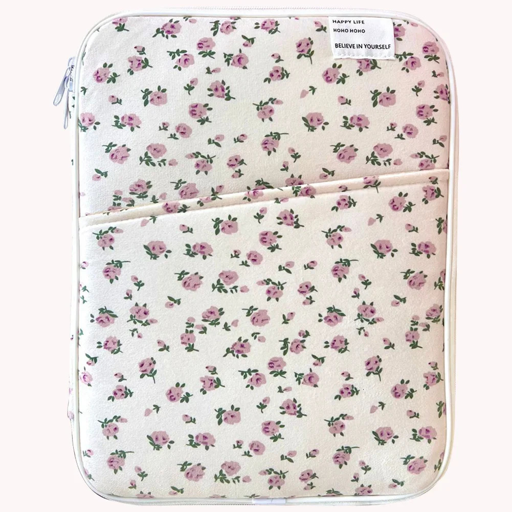11/13in Floral Padded Laptop Case Shockproof Tablet Sleeve Case Portable Computer Cover Bag Soft Laptop Protective Bag 250603