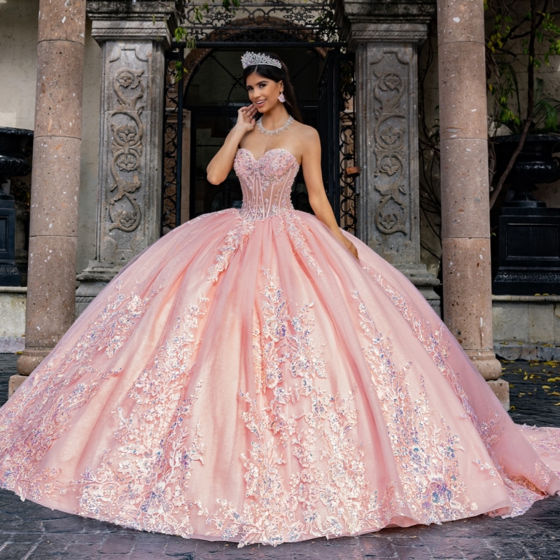 Pink Shiny Off The Shoulder Ball Gown Quinceanera Dresses Appliques Lace Beading Crystal Tull Sweet 16 Dress vestidos 15 Anos