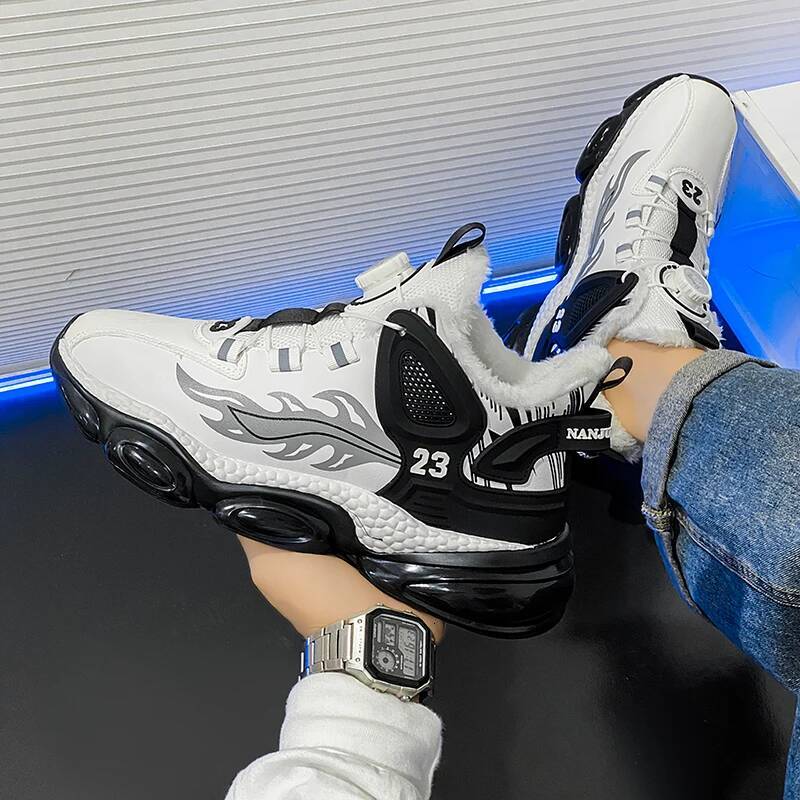 Ddmyoutdoor Men Winter Fashion Sneaker Height Increasing Thick Sole Anti Slip Basketball Sneakers Wear Resistant Casual Running Shoes Outdoor Shoes