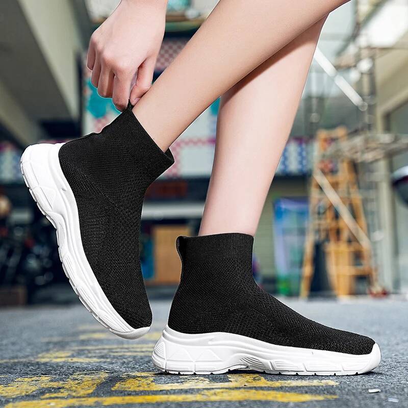 Ddmyoutdoor Ddmyoutdoor Plus Size Couple High Top Woven Mesh Breathable Sports Shoes For Men Lightweight Platform Socks Sneakers Women Outdoor Outdoor