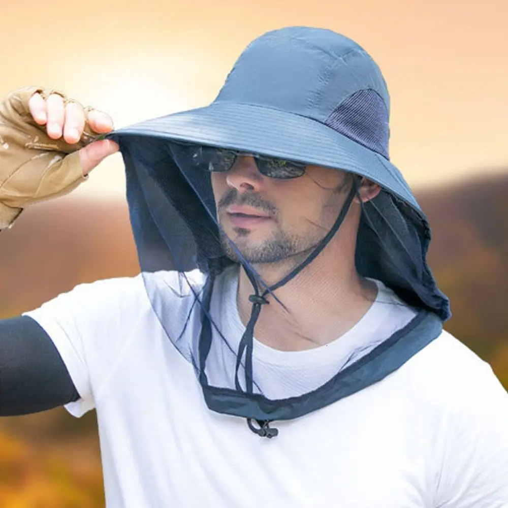 Fashion Unisex Foldable Mosquito Hat With Hidden Net Mesh Repellent Insect Bee Protection Casual Outdoor Sunscreen Fishing Cap 250605