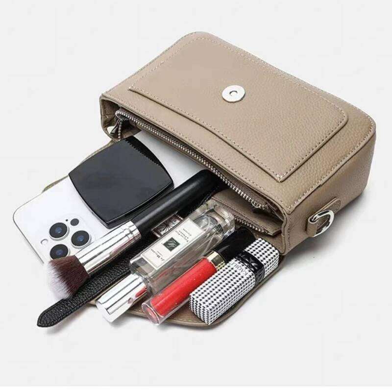 2025 New Top-Grain Leather Women's Crossbody Phone - Lightweight Small Purse, Convertible Shoulder Bag with ing
