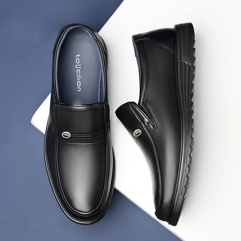 Man Casual Shoe Black Round Toe Classic Original Footwear Offer Cowhide Leather Loafers Shoes for Men High Quality Fashion Retro 250605
