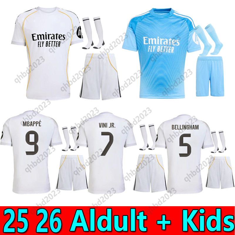 Adult suit 25 26 BELLINGHAM VINI JR soccer jerseys football shirt COURTOIS CAMAVINGA MODRIC RODRYGO Mbappe 2024 2025 2026 VALVERDE men kids kit uniforms 16-28 S-XXL
