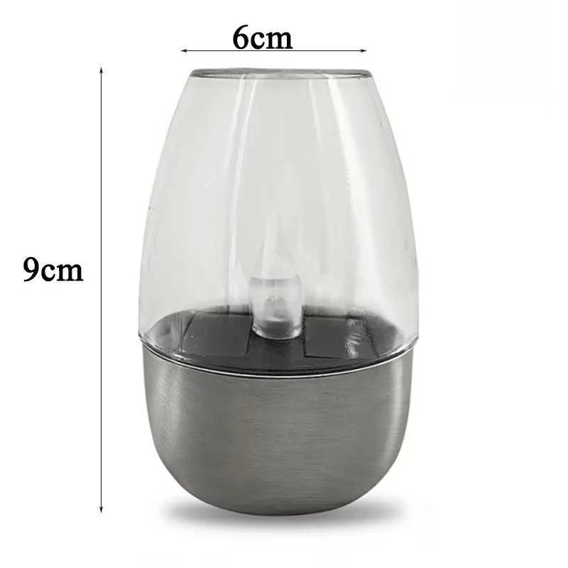 Solar Candle Lamp LED Stainless Steel Candlelight Dinner Night Light Outdoor Waterproof Garden Lawn Courtyard Balcony Home Decor W250607