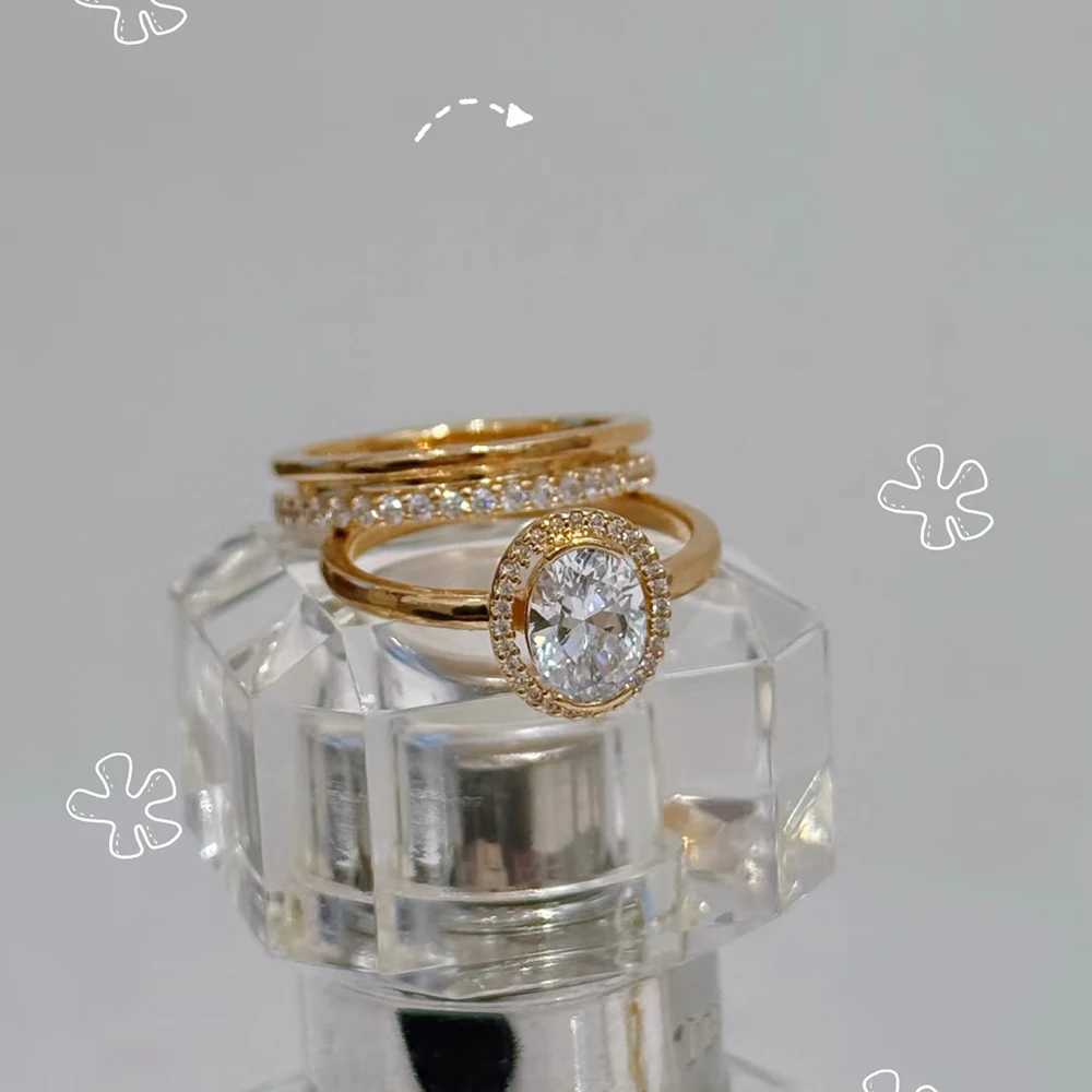 NEW Golden 925 Sterling Silver Curved Plain Infinite Love Oval Shining Double Ring Romantic Couple Date Jewelry Gift XJ250606