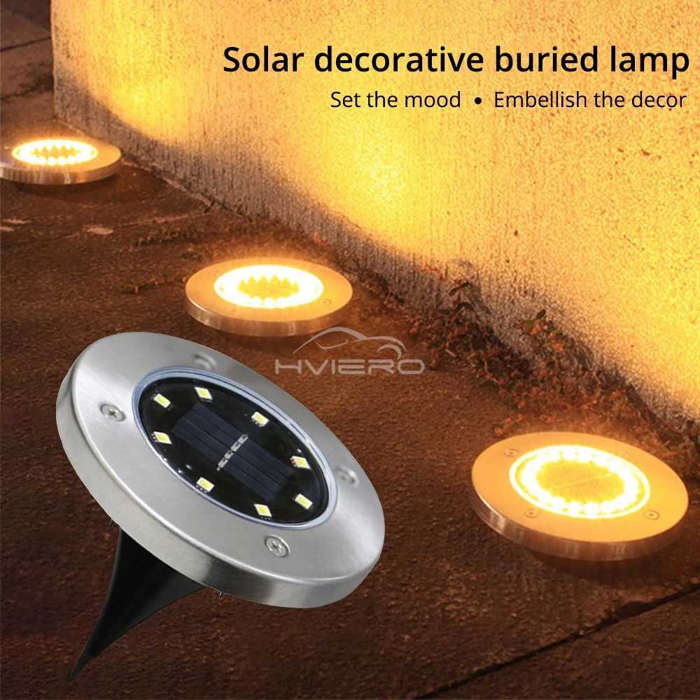 Buried Lawn Lights 8LED Solar Outdoor Garden Waterproof Decorative For Path Park Way Yard Floor Under Ground Spot Lamp Highlight W250607