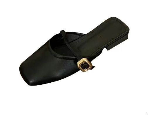 Summer French Gentle Baotou Half Slippers Women Casual Versatile Flat Bottom Shallow Mouth Single Shoes For Women 250603