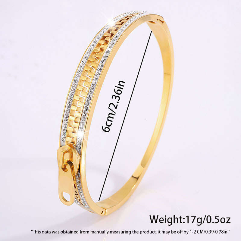 designer bracelet Unique Niche Design Titanium with Inlaid Dias Zipper for Women High-end Stainless Steel Exquisite Circle Bracelet
