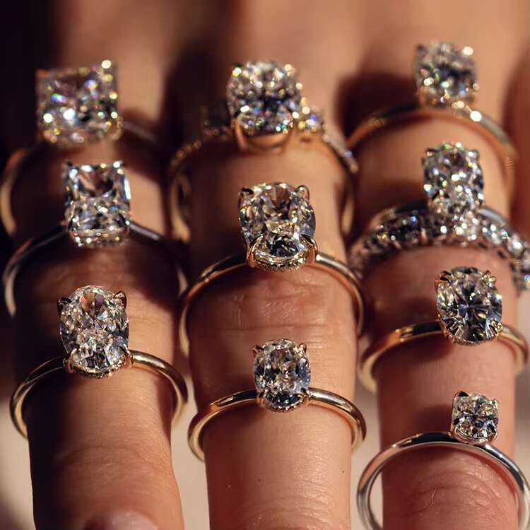 Roomy Moissanite Jewelry Luxury Womens Finger 18K 14K Gold Wedding Moissanite Ring