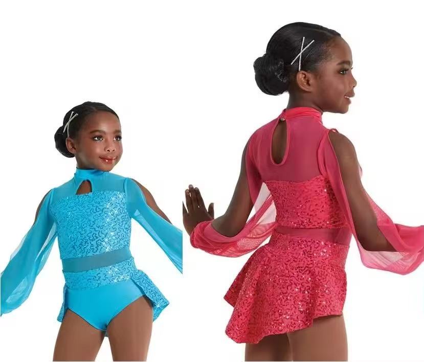 Sequins Dance Jazz Clothing Training Clothing Children Girls Modern Dancewear Wholesale Retail Customised