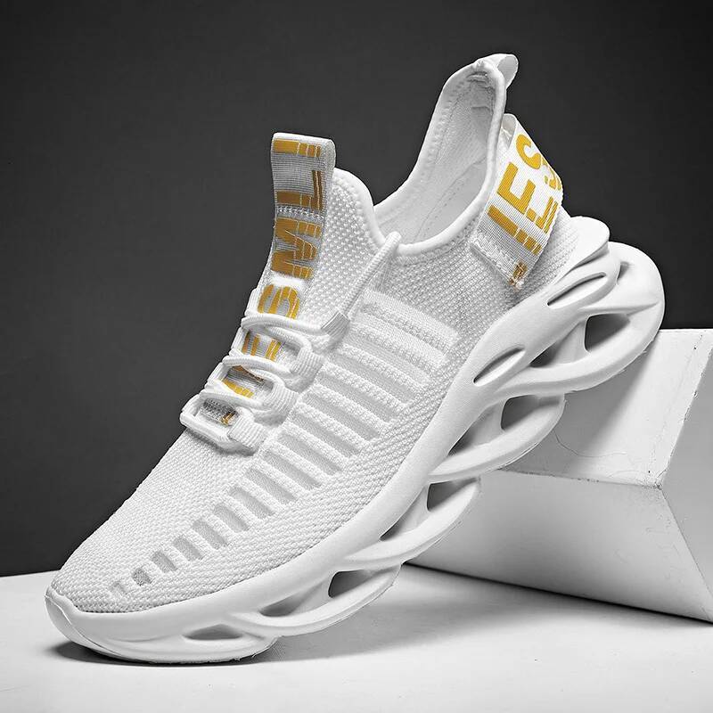 Ddmyoutdoor Sneakers Popular Men S Breathable Fly Woven Elastic Outsole Running Shoes High Quality Lightweight Sports Shoe Outdoor Shoes