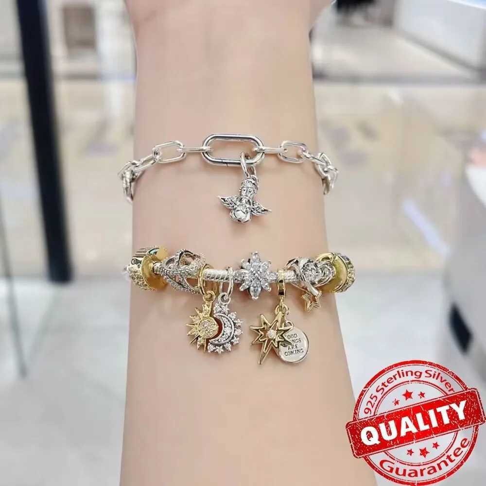 Exquisite 925 Sterling Silver Christmas Star Bear Stars and Moon Charms Fit DIY Bracelet Necklace Boutique Party Jewelry XJ250607
