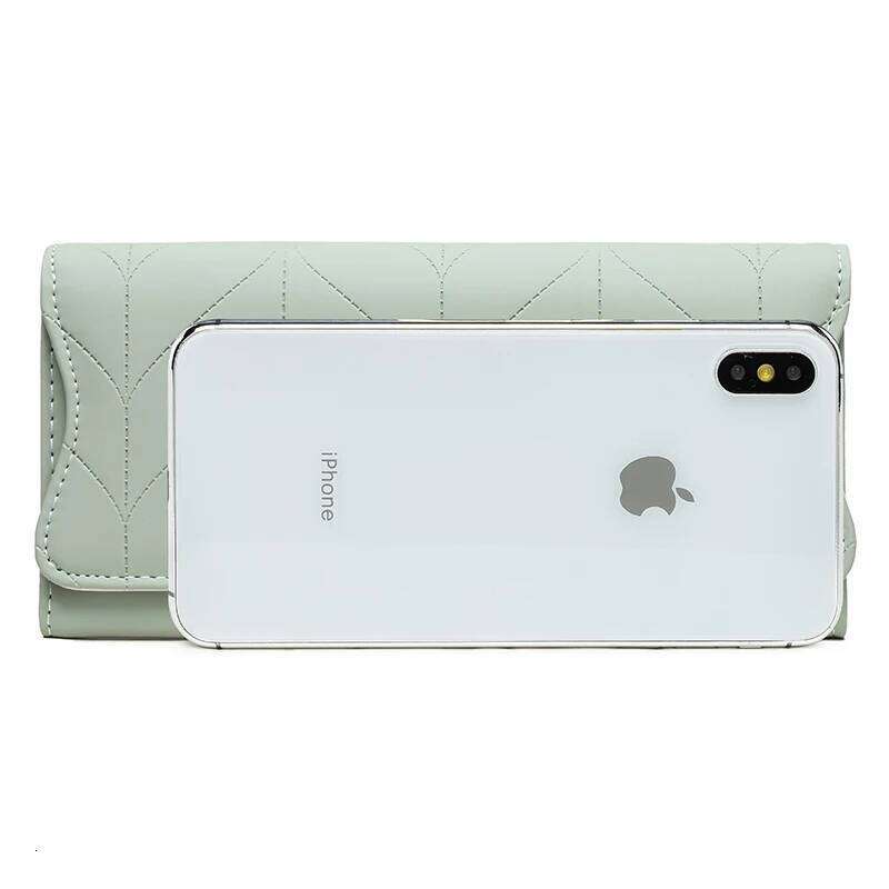 spring new long purse Japanese and South Korea small fresh plaid buckle folding hold bag large capacity women's mul MASA