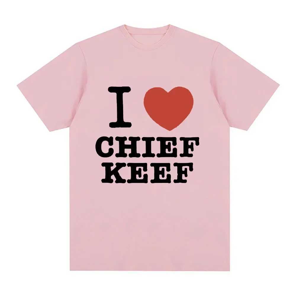 I Love Chief Keef T Shirt Mens Fashion Casual Short Sleeve T-shirt Vintage Gothic Oversized Cotton T-shirts Hip Hop Streetwear W250607