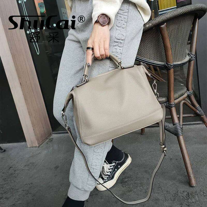 New Large-Capacity Soft First Layer Cowhide Handbag Shoulder Messenger Bag All-Match Casual Fashion Factory Direct Supply 250608