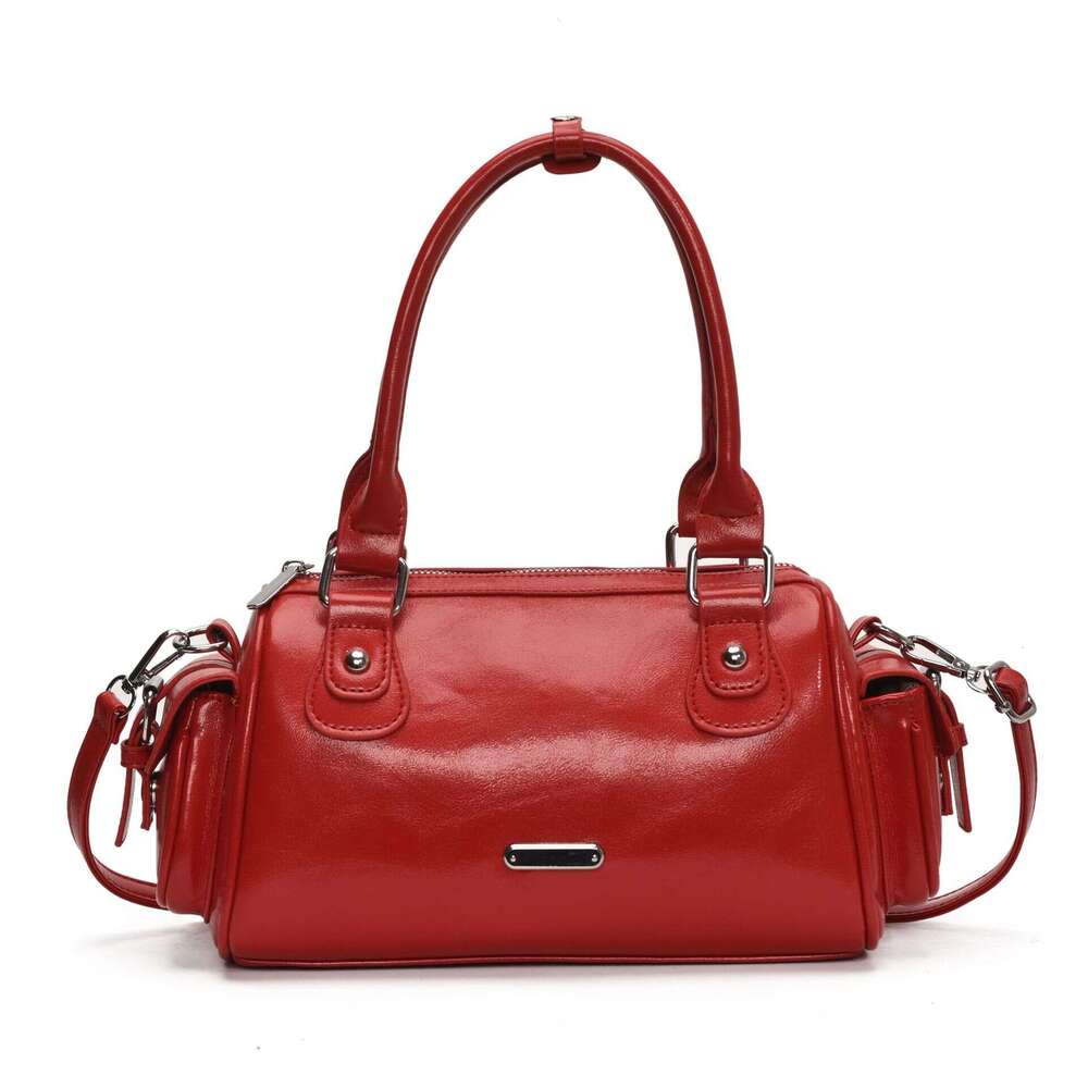 Korean Style Simple Boston Handbag Women Trendy Fashion Baguette Casual Versatile Underarm Shoulder Bag