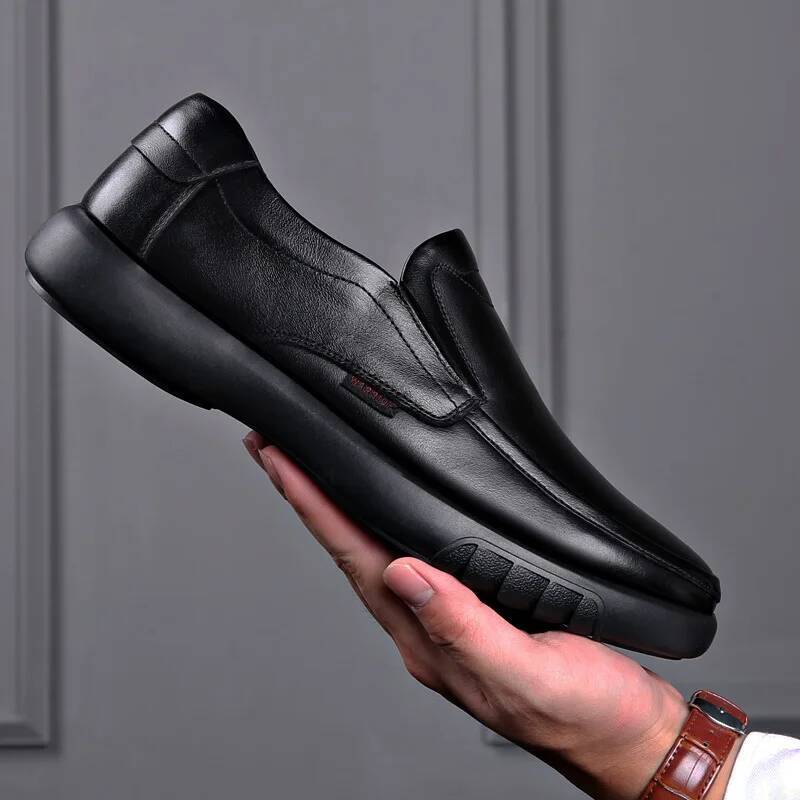 Ddmyoutdoor Men S Genuine Big Size Slip On Loafers Leather Casual Shoes Fashion Winter Warm Footwear New Outdoor Shoes