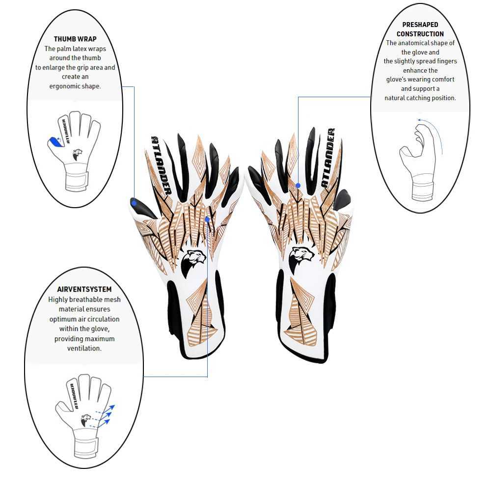 Football Goalkeeper Gloves for Kids and Adults Thickened Latex Strong Grip Goalie Training Match Durable Goalkeeper Gloves for Children XJ250606