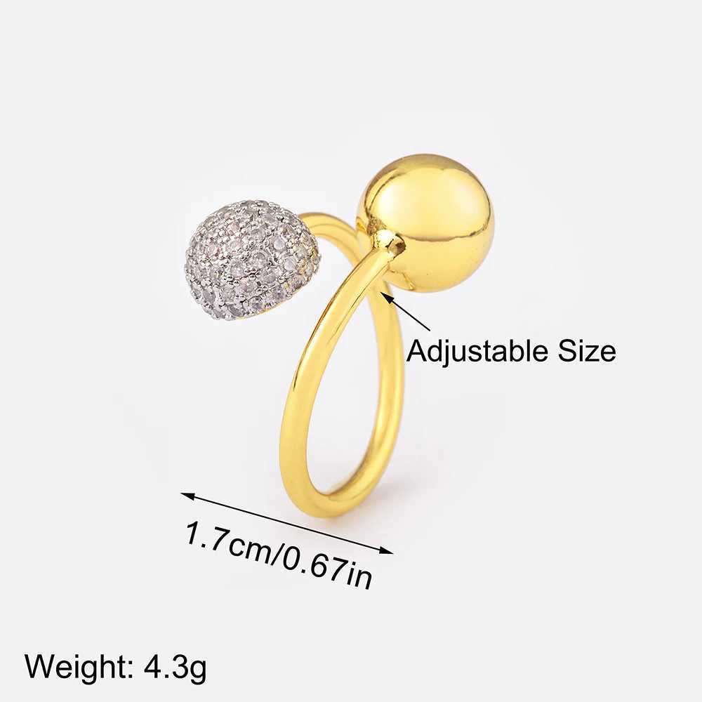 Nidin High Quality Creative Shiny Zircon Charm Open Rings Adjustable 4 Styles For Women Men Hip-Hop Style Finger Jewelry Gifts W250606
