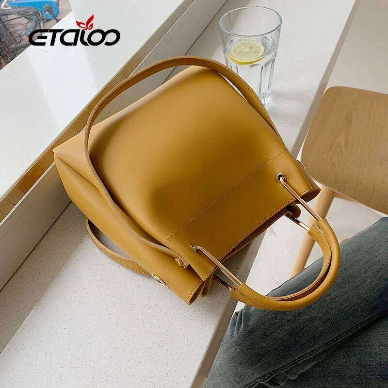 Soft Leather Handbag High Quality Women Shoulder Shopper Tote Bucket Bag Fashion Women's Handbags 2024 New