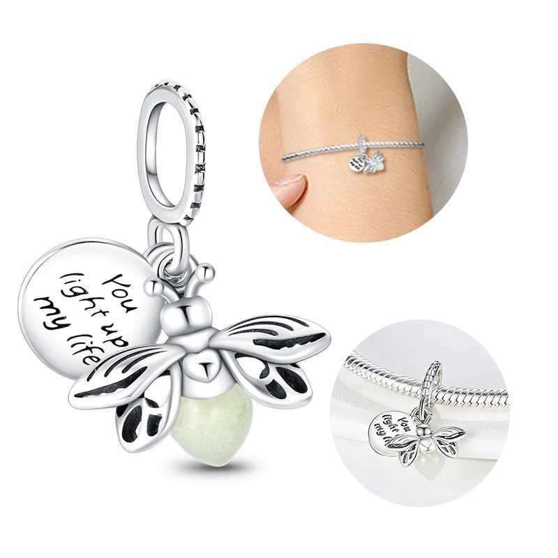 Glow in The Dark Firefly 925 Sterling Silver Charms Fits Original 3mm Bracelet Beads Women DIY Fashion Jewelry Gifts Hot Sale XJ250607