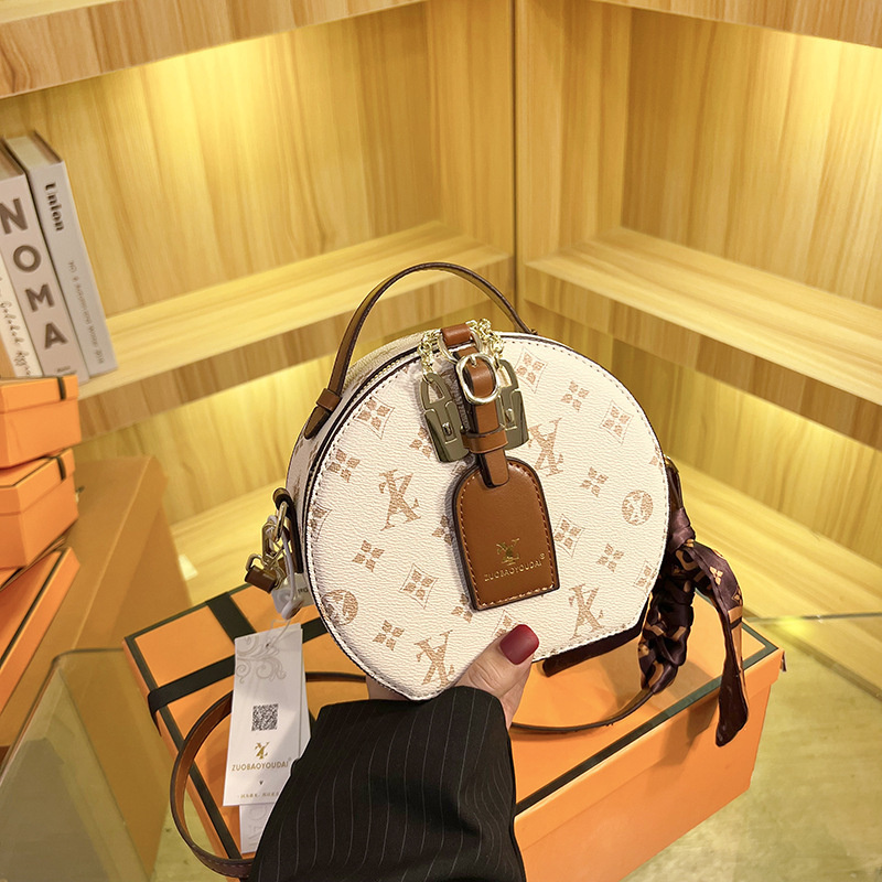 Designer bag free shipping 2025 new fashion luxury high-end texture printed silk scarf hand-held shoulder crossbody bag for women