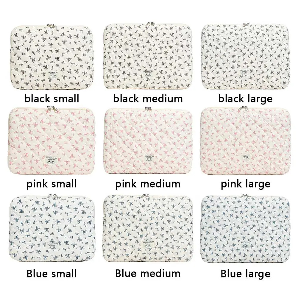 Maple Leaf Fluffy Padded Bag Embroidery Puffy Protective Case Shockproof Cute Quilted Laptop Sleeve Computer Storage Bag 250603