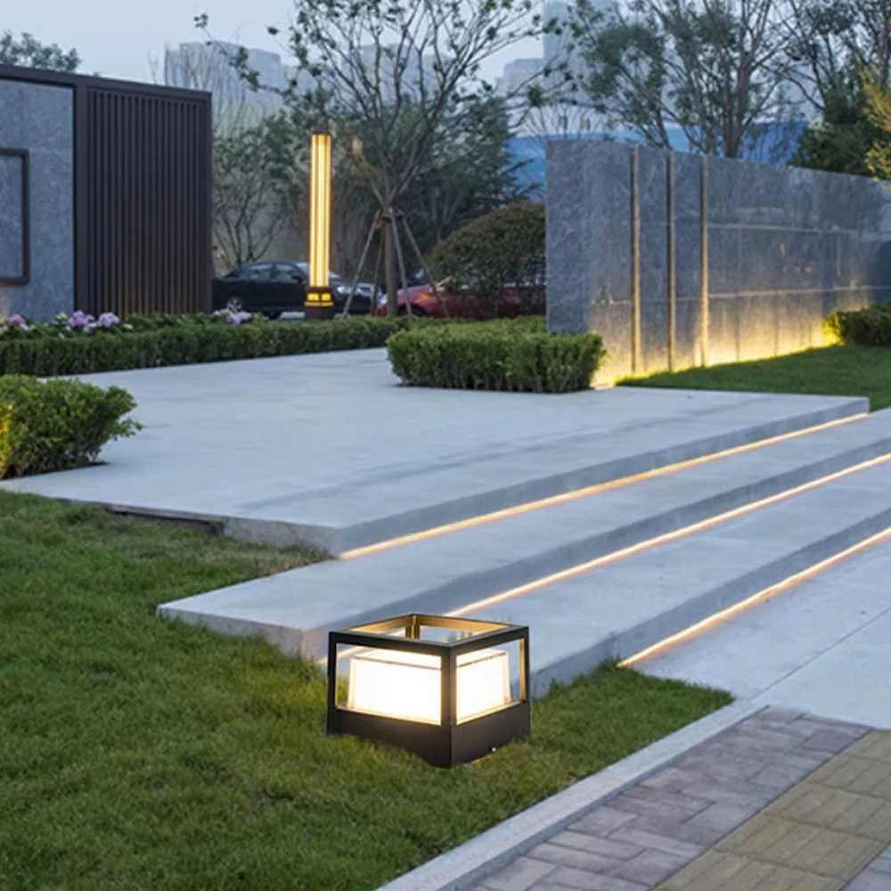 Outdoor Landscape Lights Waterproof 6W 12W LED Fence Balcony Pillar Post Cap Lamp Pipe Garden Street Decorative Light 110V 220V W250607