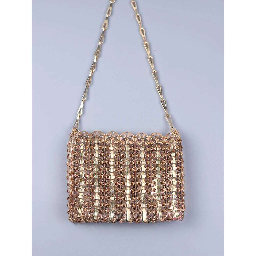 Popular metal sequins with large capacity mobile phone crossbody chain DIY handmade bag for women's fashion trend