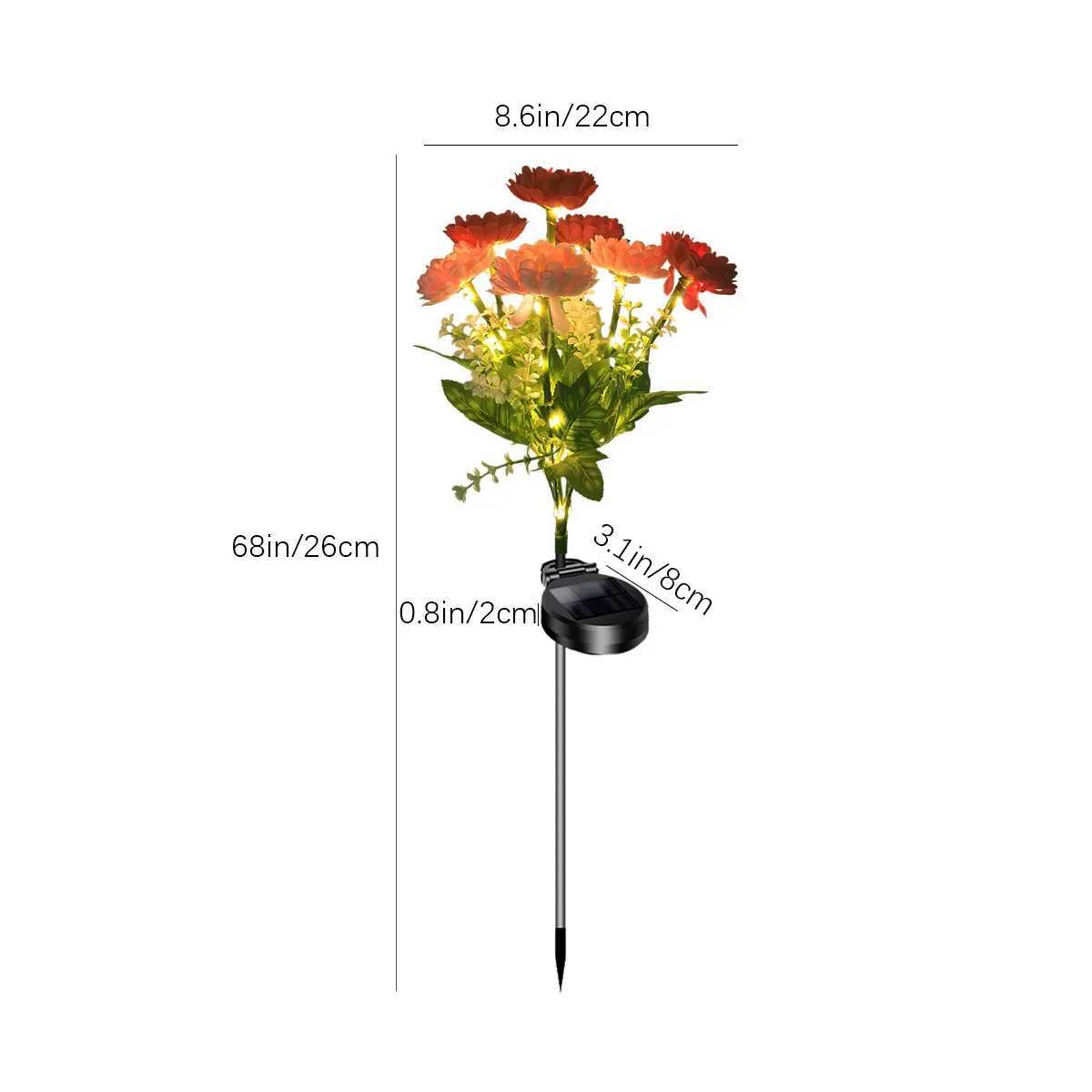 Snow Lotus Solar Decorative Garden Light Outdoor IP65 Waterproof LED Decoration for Courtyard LawnXJ250606