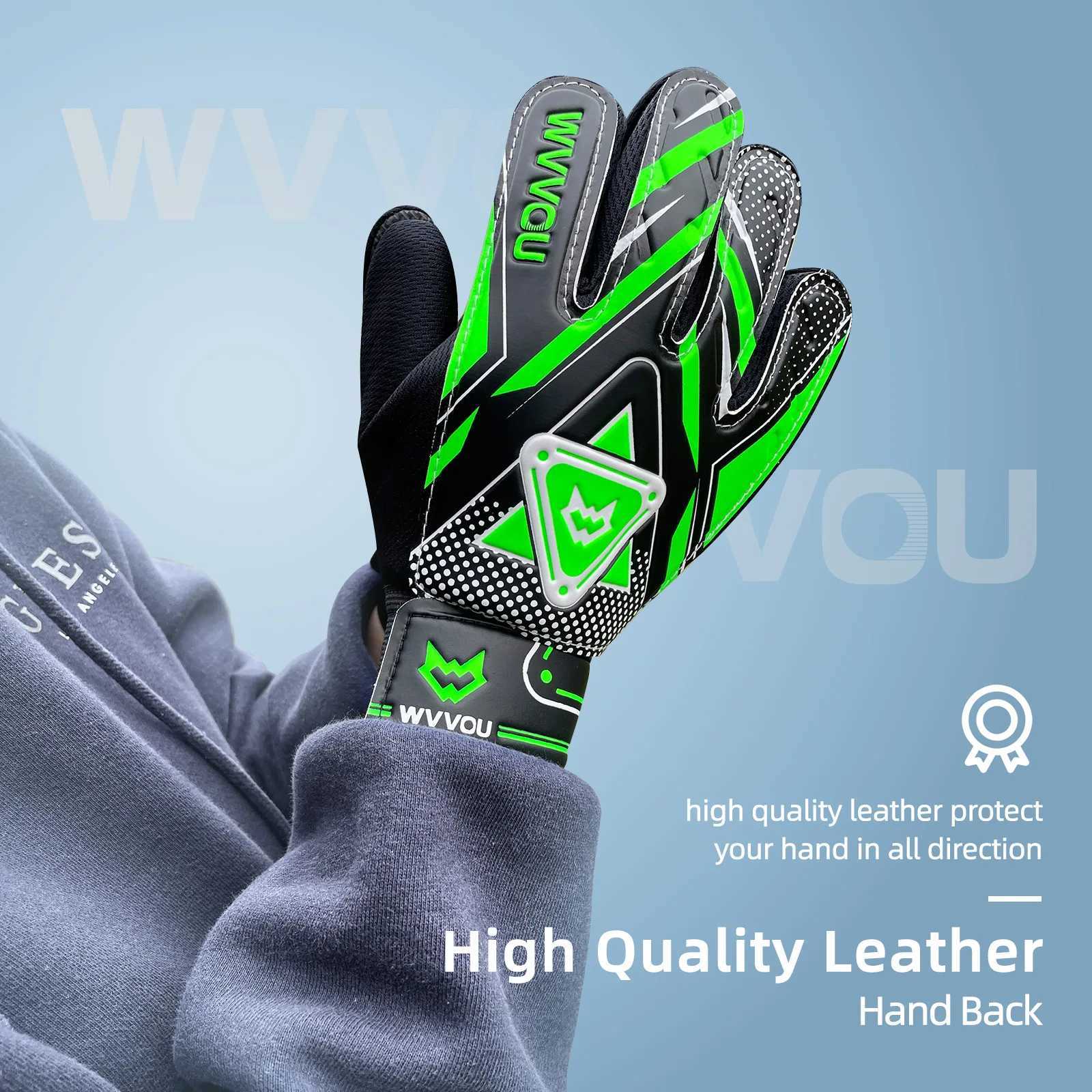 WVVOU Goalkeeper Gloves for Children and Teenagers Football Goalkeeper Gloves Football Gloves Double Protection Portability XJ250606