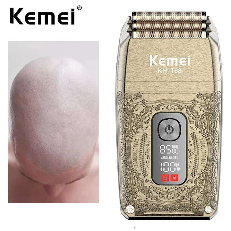 Kemei Electric Triple Blades Razor Rechargeable Barber Foil Shavers Professional Cordless Bald Head Shaving Hine Men 8500Rpm