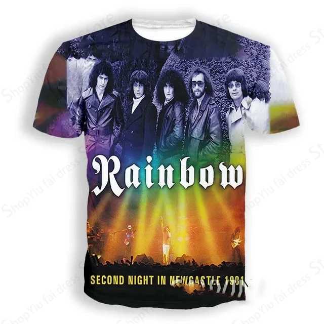 Rock Band Rainbow 3D Print T-shirt Men Women Fashion T-shirt Kids Hip Hop Top Ts Music Camisetas Boy T-shirt Summer Tops Male X250607