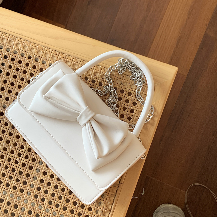 designer bag Niche New Style Girl Handbag Bowknot Chain Small Square Bag Summer Color-Block Texture Shoulder Crossbody Bag