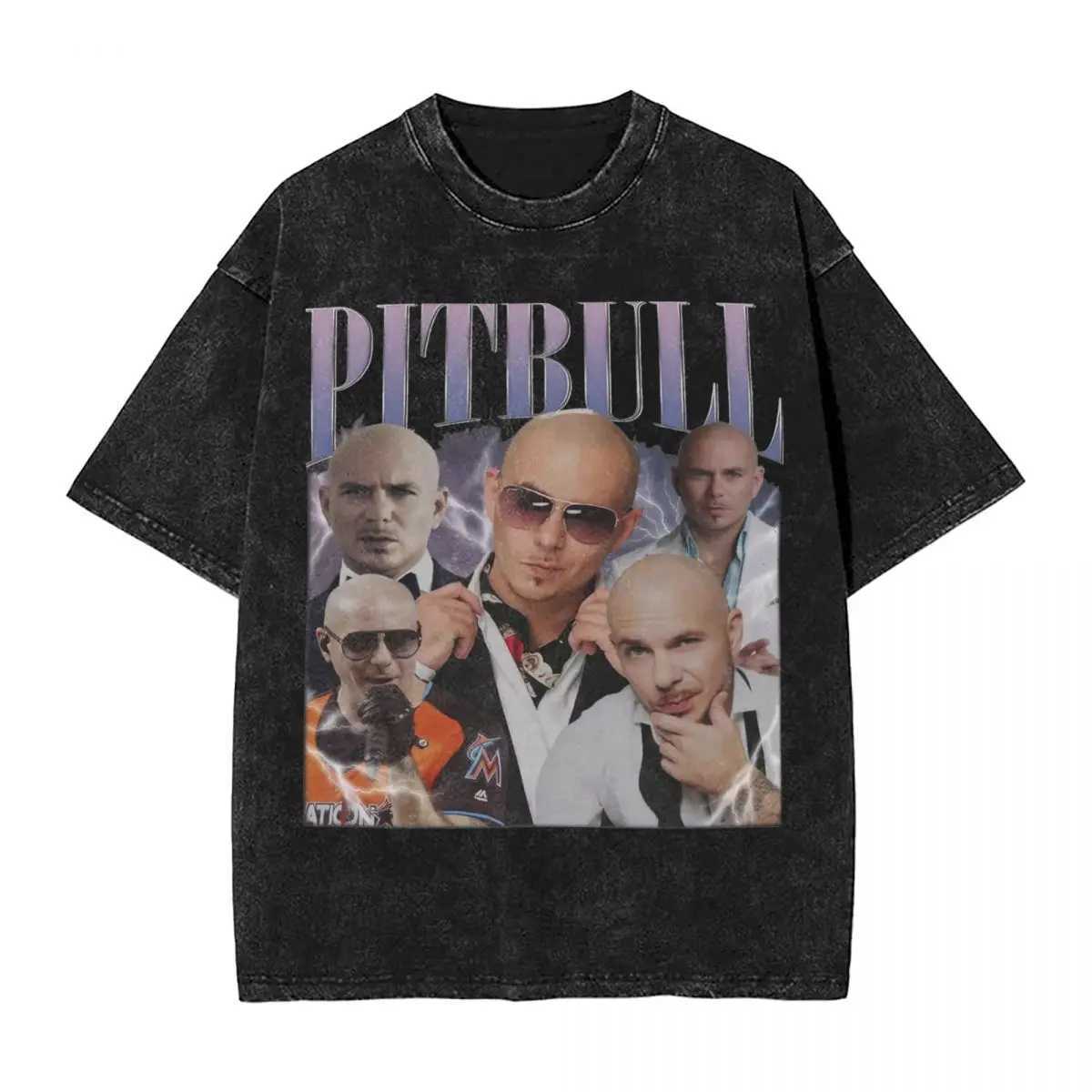 Pitbull Mr Worldwide Washed T Shirt Streetwear Hip Hop Vintage T-Shirts for Men Women Short Sleeve Harajuku Printed X250607