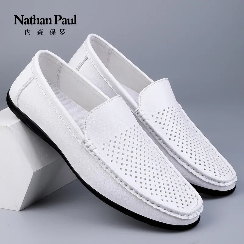 Mens shoes large size microfiber hollow loafers summer fashion trend casual mens shoes classic mens leather shoes 250605