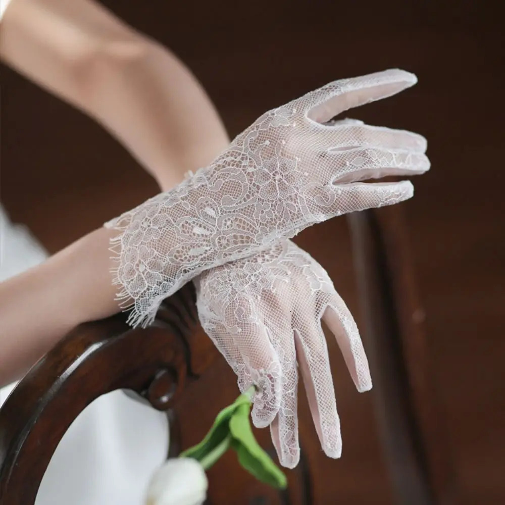 Driving Gloves Elastic Dinner Dress Cosplay Mesh Short Gloves Wedding Mittens Party Lace Long Gloves Bridal Mesh Gloves 250603