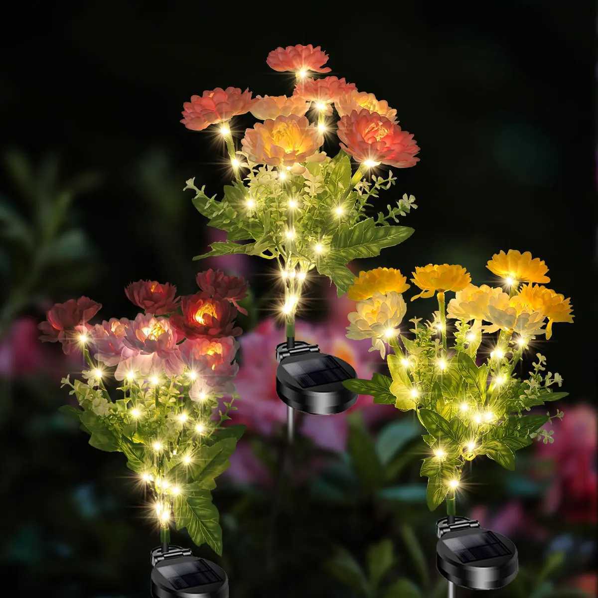 Snow Lotus Solar Decorative Garden Light Outdoor IP65 Waterproof LED Decoration for Courtyard LawnXJ250606