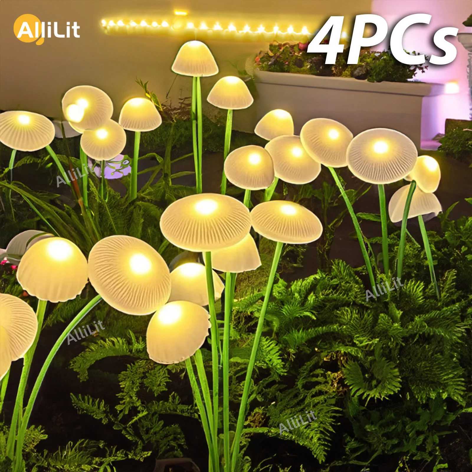 Solar Lights Outdoor LED Solar Mushroom Lawn Lights Waterproof Party Yard Patio Pathway Jellyfish Lamp for Garden DecorationXJ250606