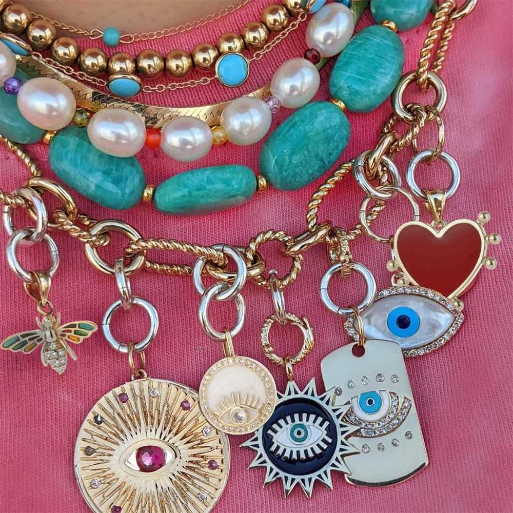 Cute Spring Buckle Eye Charms for Jewelry Making Production Supplies Bohemian DIY Bracelet Necklace Key Chain Accessories XJ250607