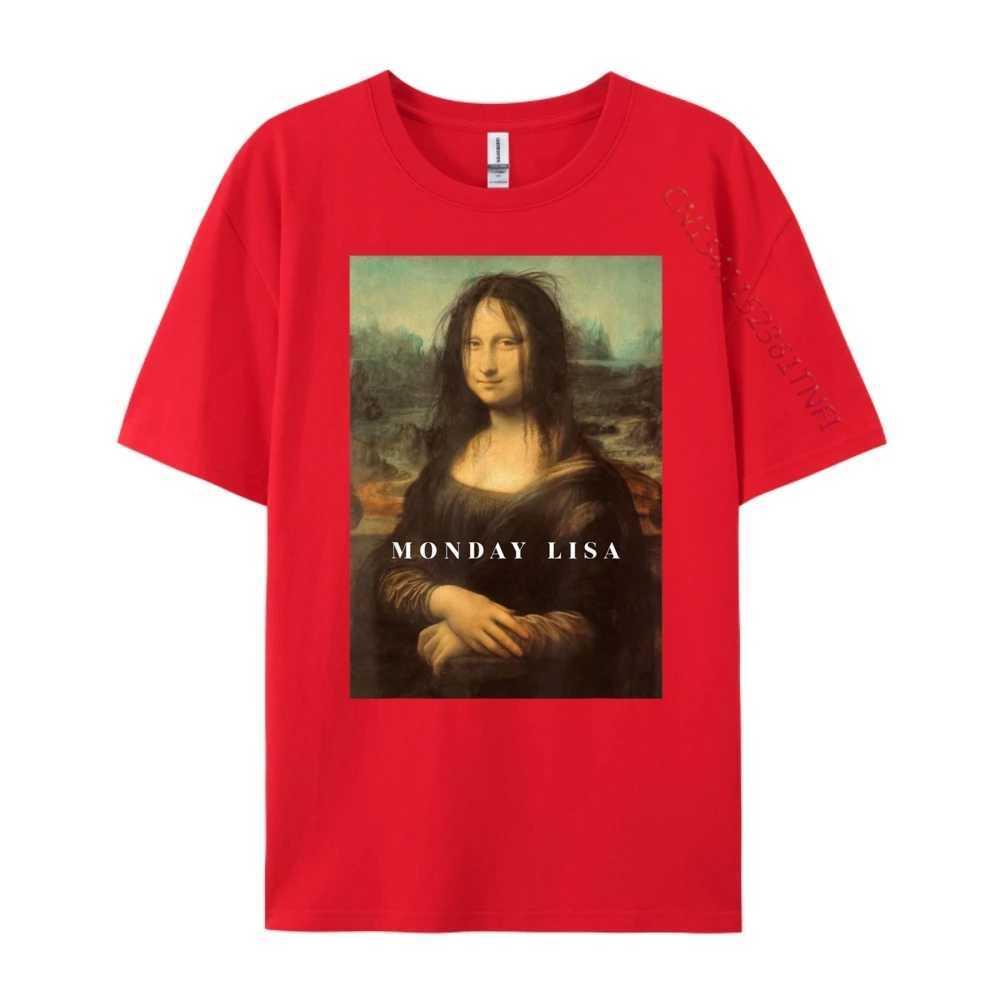 Funny Mona Funny Monday Lisa Art Graphic Shirts Men Streetwear Gothic Style W250607