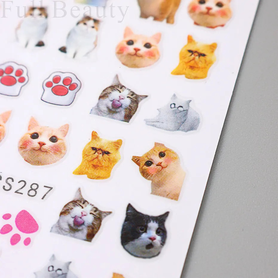 3D Stickers for Nail Cute Cat Slider Holographic Cats Paw n SelfAdhesive Decal Manicure Art Supplies And Decoration PPSTZ 250605