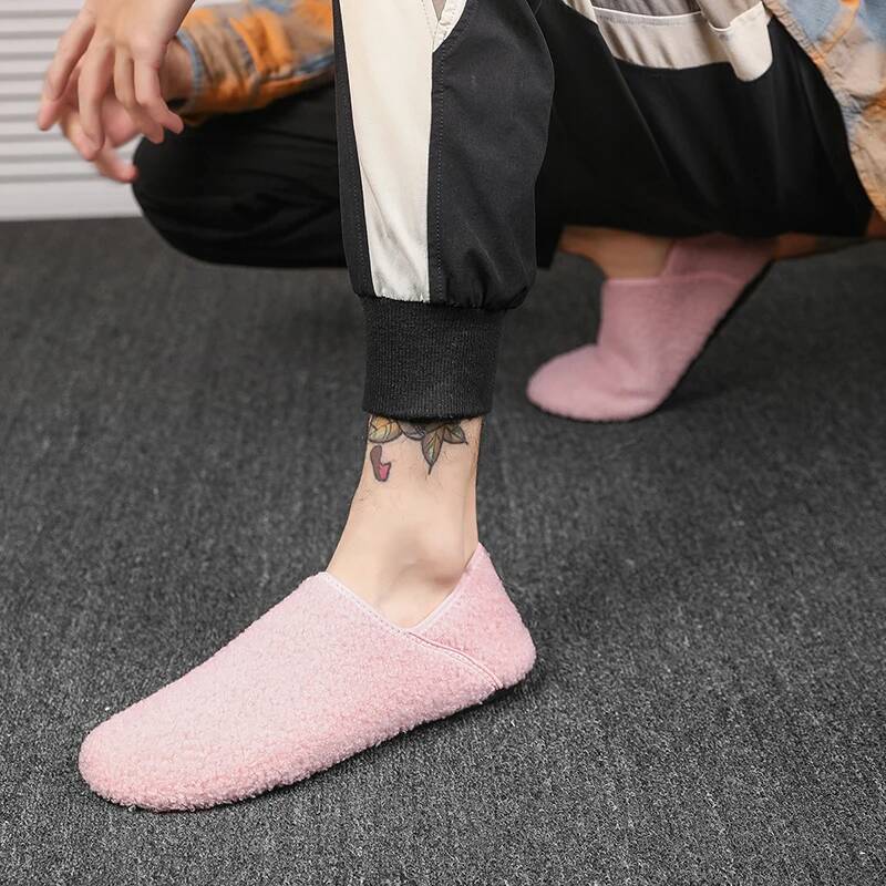 Ddmyoutdoor Men Winter Slippers Women Warm Soft Plush Flats Casual Male Loafers Lightweight Home Walking Couples Shoes Footwear Beach outdoor shoes