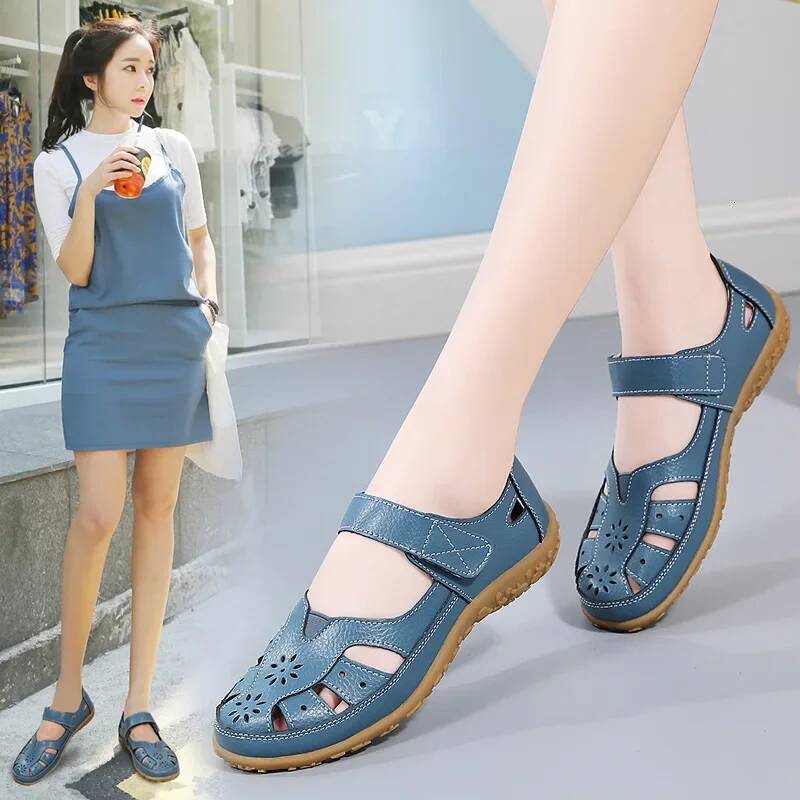 ddmyoutdoor Women Genuine Leather Fashion Soft Hollow Designer Slip On Ballet Flats Oxford Shoes Woman Plus Size Outdoor Outdoor Shoes
