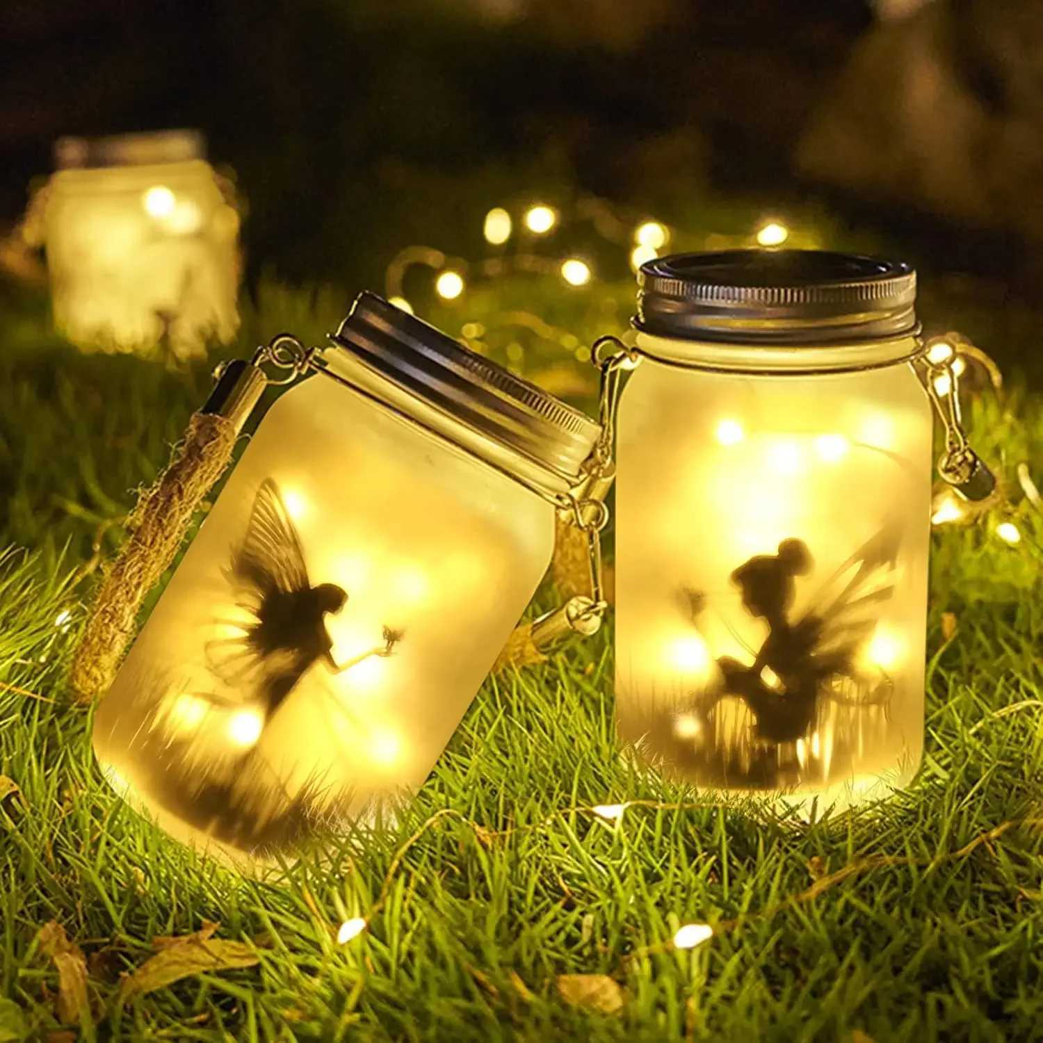 Solar Mason Jar Light Solar Lantern Fairy Lights Waterproof IP65 Hanging Standing Solar Lamp Garden Ornament for Patio LawnXJ250606