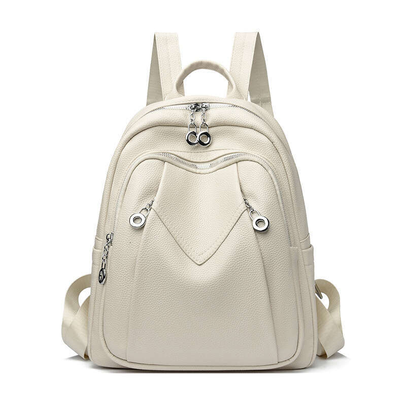 Backpack for Women Large Capacity PU Double Shoulder Candy Color Student School Bag Live Streaming